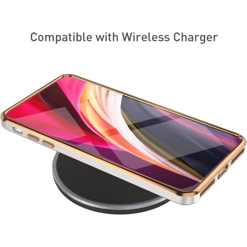 Étui pour iPhone7 plus iPhone8 plus, étui mince en silicone souple, résistant aux chocs électroplaqués à bord droit