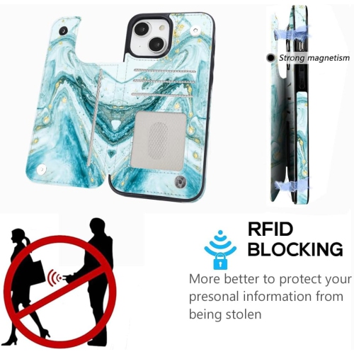 Étui portefeuille à rabat en cuir pour cartes compatible avec iPhone 15 plus 6,7&nbsp;po pour femmes et filles avec porte-cartes