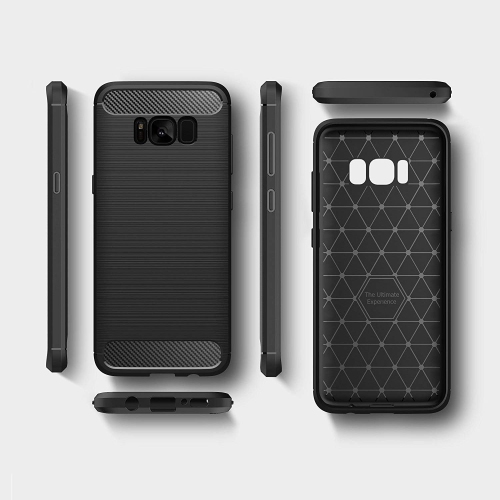 [Fibre de carbone] Étui pour Samsung Galaxy S8 plus, durable [absorption des chocs] Slim TPU mat léger contour de protection