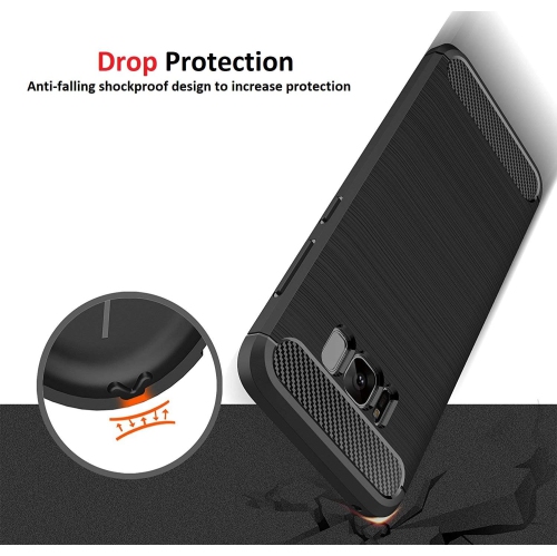 [Fibre de carbone] Étui pour Samsung Galaxy S8 plus, durable [absorption des chocs] Slim TPU mat léger contour de protection