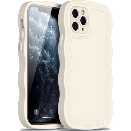 iPhone 11 Pro Case with Enhanced Camera Protection,iPhone 11 Pro Curly Wave Frame Design Soft Silicone Cover