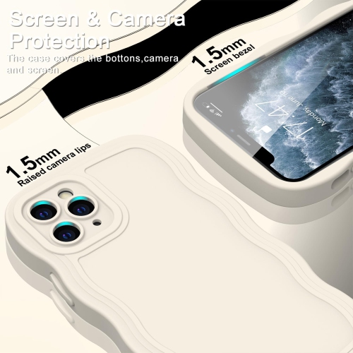 iPhone 11 Pro Case with Enhanced Camera Protection,iPhone 11 Pro Curly Wave Frame Design Soft Silicone Cover