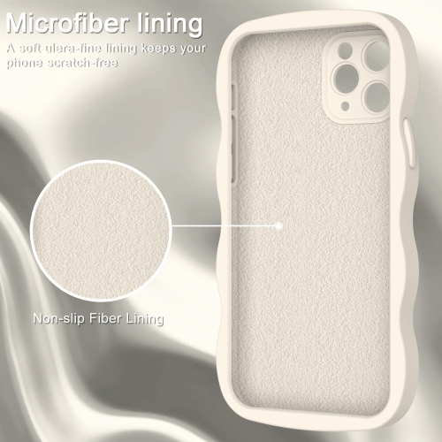 iPhone 11 Pro Case with Enhanced Camera Protection,iPhone 11 Pro Curly Wave Frame Design Soft Silicone Cover