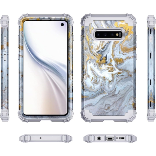 Compatible with Galaxy S10 Case,Shockproof 3 Layer Heavy Duty Hard PC+Soft Silicone Bumper Rugged Anti-Slip