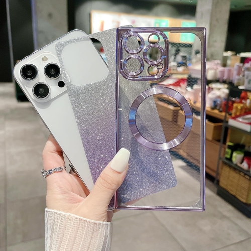 Magnetic Case for iPhone 15 Square Glitter Case [Compatible with MagSafe] Heavy Duty Protection Slim Thin Fit