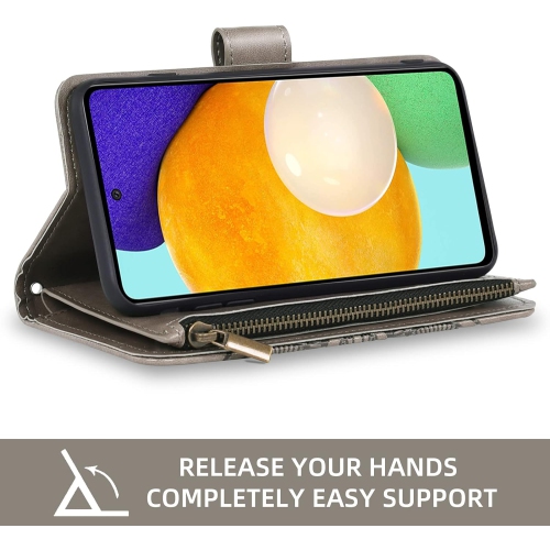 Compatible with Samsung Galaxy A52/A52S 5G Wallet Case and Tempered Glass Screen Protector Leather Flip Card