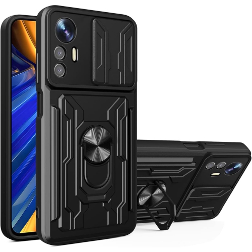 for Xiaomi 12 Lite Case Sliding Window Case with Card Holders, Cover with Slide Camera Protection Built-in