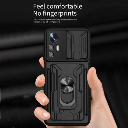 for Xiaomi 12 Lite Case Sliding Window Case with Card Holders, Cover with Slide Camera Protection Built-in