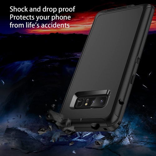 Pour un étui pour Galaxy Note 8, une protection intégrale à 3 couches antichoc [sans protecteur d'écran] robuste et robuste