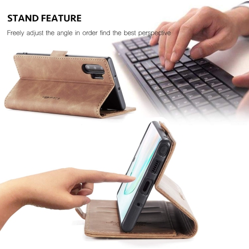 Étui pour Galaxy Note 10 plus, étui portefeuille en cuir classique avec fente pour carte et étui à rabat avec fermeture magnétique