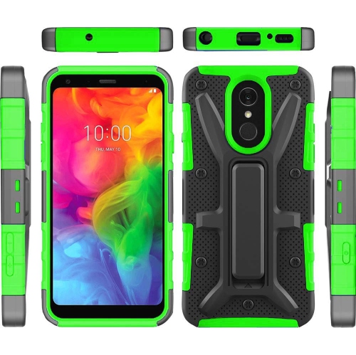 LG Q7 Case, LG Q7 Cases, [Military Grade] Ring Kickstand Hard PC Soft TPU Shockproof Protective Cases for LG Q7