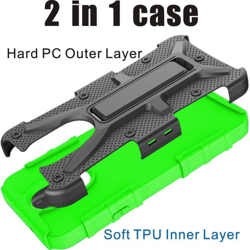 LG Q7 Case, LG Q7 Cases, [Military Grade] Ring Kickstand Hard PC Soft TPU Shockproof Protective Cases for LG Q7