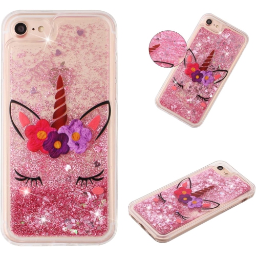 iPhone 8 Case Glitter Liquid Sparkle Floating Shiny Quicksand Clear Soft TPU Silicone Shockproof Protective