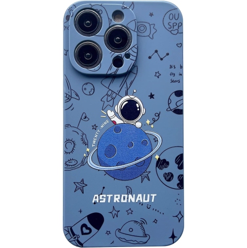 for iPhone 12 Pro Max Clear Cute Case, Cool Cartoon Astronaut Space Planet Moon Design Stylish TPU Bumper