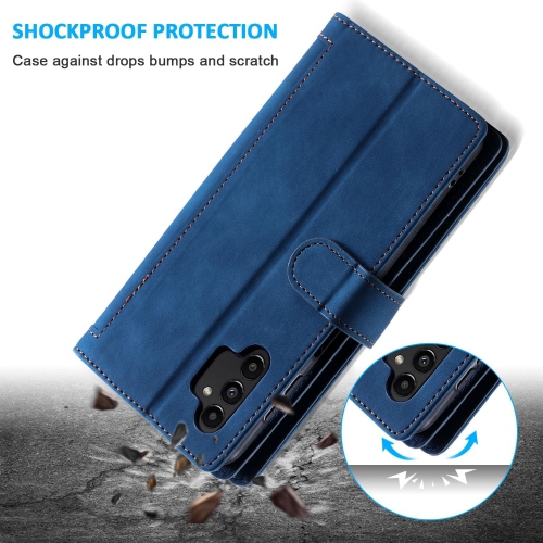 Wallet Case for Samsung Galaxy A13 5G 4G/Galaxy A04S, Retro Matte 9 Card Holder Slots Zipper Pocket Case PU