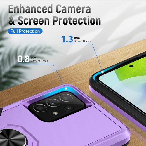 for Samsung Galaxy A52 5G Case Galaxy A52 4G Case with Kickstand Ring Rugged Protective Military Grade