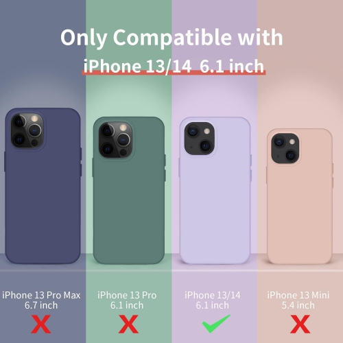 Conçu pour l'étui iPhone 13, l'étui protecteur antichoc ultramince en silicone avec [Soft anti-Scratch