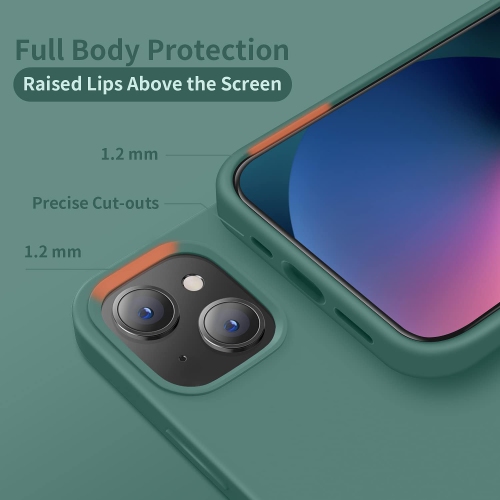 Conçu pour l'étui iPhone 13, l'étui protecteur antichoc ultramince en silicone avec [Soft anti-Scratch