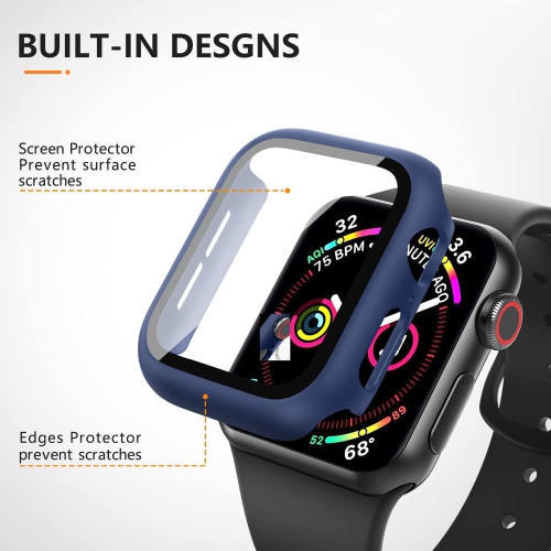 3 Pack Case for Apple Watch Screen Protector 45mm Series 7, Hard PC Full Protective Cover Apple Watch Case