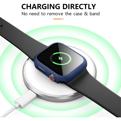 3 Pack Case for Apple Watch Screen Protector 45mm Series 7, Hard PC Full Protective Cover Apple Watch Case