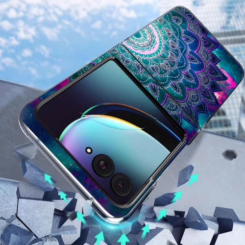 Razr plus 2023 étui, Mandala Flower Space anti-égratignure solide étui rigide protecteur ShShookproof pour téléphone