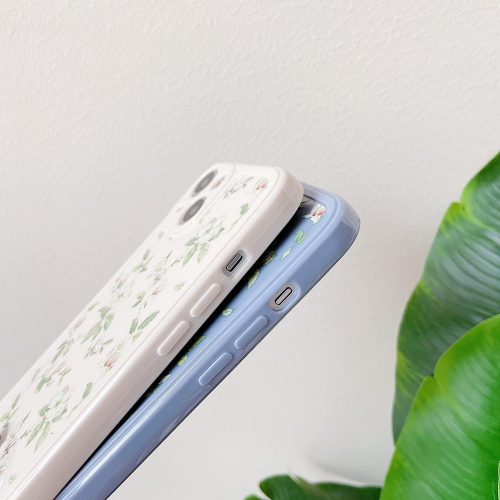 Compatible with iPhone 14 Plus Case for Girls Women, Floral Flower Pattern Design Silicone Case, Slim