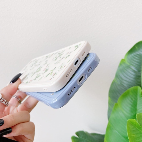 Compatible with iPhone 14 Plus Case for Girls Women, Floral Flower Pattern Design Silicone Case, Slim