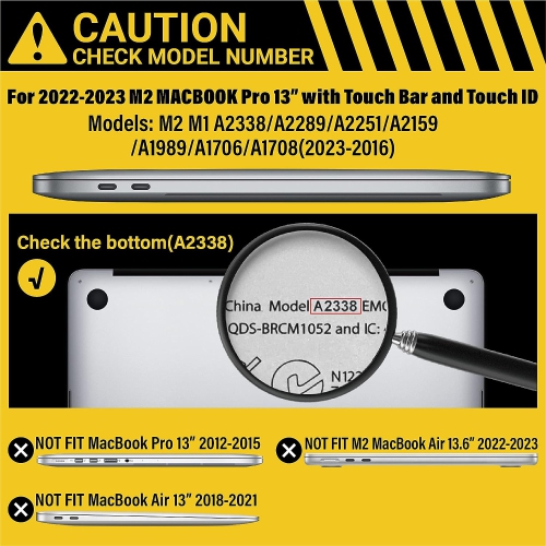 Compatible with 2023 2022 M2 MacBook Pro 13 Inch Case 2021 2020 M1 A2338 A2289 A2251 A2159 A1989 A1706 A1708,