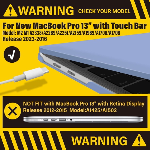 Compatible with 2023 2022 M2 MacBook Pro 13 Inch Case 2021 2020 M1 A2338 A2289 A2251 A2159 A1989 A1706 A1708,