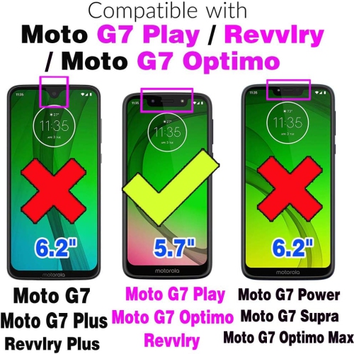Étui de téléphone pour Moto G7 Play/MotoG7 Optimo XT1952DL/Tmobile Revvlry Cover – cellule de protection hybride antichoc