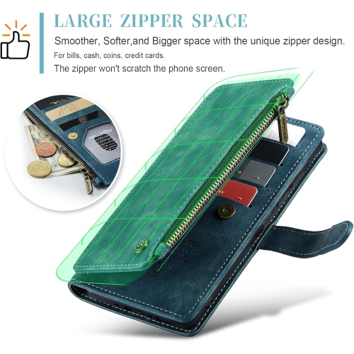 Wallet Case for Samsung Galaxy A14 5G, Premium Handmade PU Leather Phone Case Card Slots Magnetic Closure Zipper