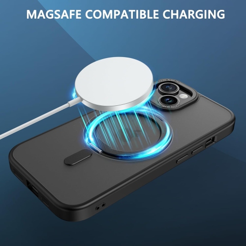 Magnetic Case for iPhone 15 with 360 Degree Rotatable Invisible Ring, iPhone 15 Case with Stand Magnetic Ring