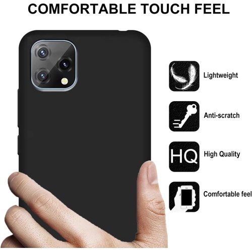 Case for Blackview A55 with 3 Tempered Glass Screen Protector, Flexible TPU Shockproof Protective Phone Case