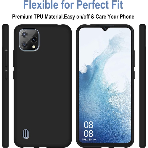 Case for Blackview A55 with 3 Tempered Glass Screen Protector, Flexible TPU Shockproof Protective Phone Case
