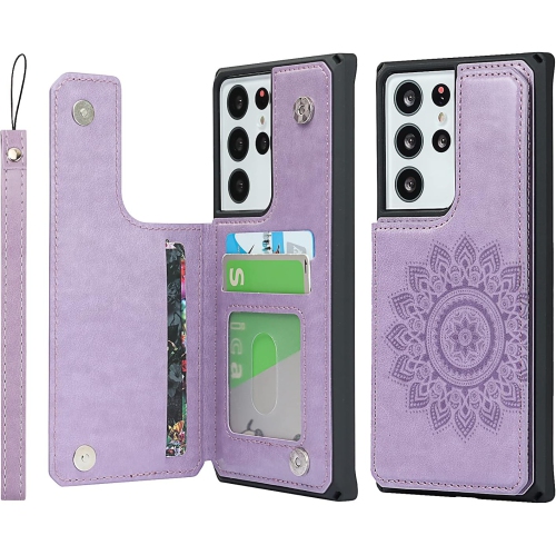 Pour étui pour Galaxy S21 Ultra 5G de Samsung, pour étui pour Galaxy S21ultra de Samsung, porte-carte de crédit et étui portefeuille à fente