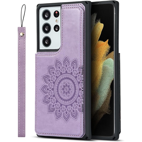 Pour étui pour Galaxy S21 Ultra 5G de Samsung, pour étui pour Galaxy S21ultra de Samsung, porte-carte de crédit et étui portefeuille à fente