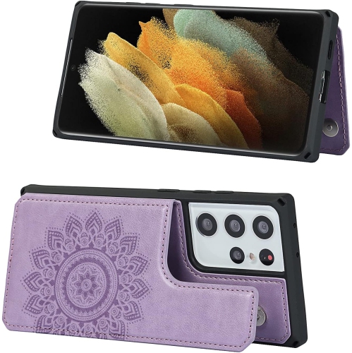 Pour étui pour Galaxy S21 Ultra 5G de Samsung, pour étui pour Galaxy S21ultra de Samsung, porte-carte de crédit et étui portefeuille à fente