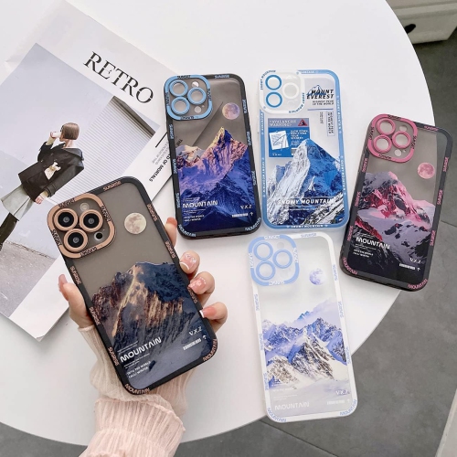 Compatible for iPhone 13 Pro Max Snow Mountain Sunrise Cute Case with Camera Protective Soft TPU Shockproof