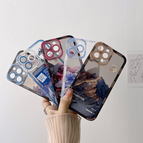 Compatible for iPhone 13 Pro Max Snow Mountain Sunrise Cute Case with Camera Protective Soft TPU Shockproof