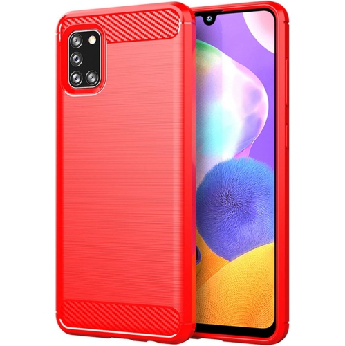 UNKNOWN  Phone Case for Galaxy A31, Slim Thin Carbon Fiber Anti-Fingerprint Shock Resistant Brushed Texture Soft Tpu