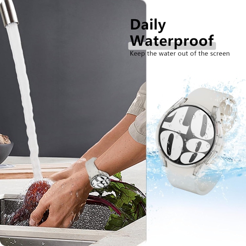 Screen Protector Case for Samsung Galaxy Watch 6 40mm, Hard PC Bumper & HD Anti-Fog Tempered Glass Protective Film