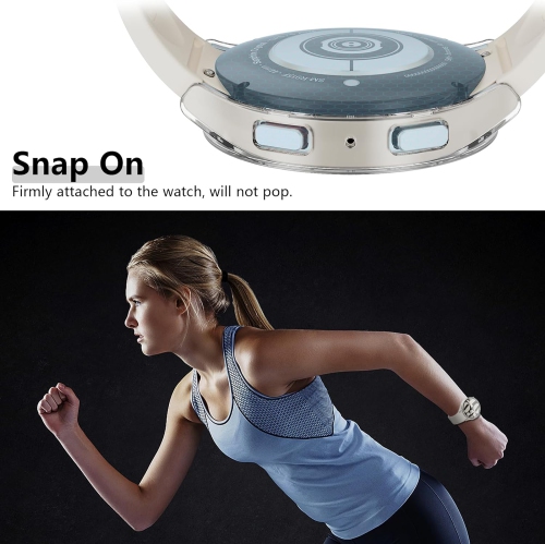 Screen Protector Case for Samsung Galaxy Watch 6 40mm, Hard PC Bumper & HD Anti-Fog Tempered Glass Protective Film