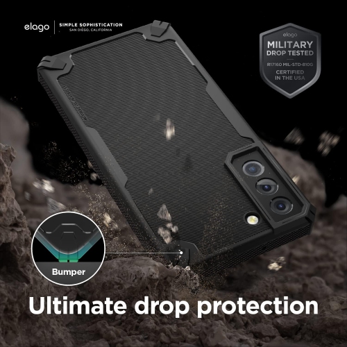 Armor Compatible with Samsung Galaxy S22 Case 6.1inch - Heavy-Duty Protective Case, Carbon Fiber Texture, Tough