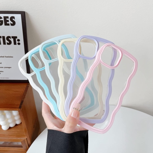 Cute Curly Wave Frame Shape Shockproof Soft Compatible with iPhone Case