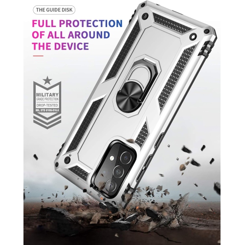 Étui pour téléphone A52 5G de Samsung, avec protecteur d'écran HD, anneau en métal rotatif à 360 degrés, absorption des chocs mince