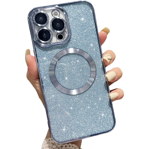 UNKNOWN  Magnetic Case for Iphone 15 Pro Max Glitter, Luxury Plating Bling With Camera Lens Protector, Compatible