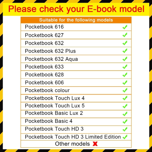 Custer Cover Case for Pocketbook 606/616/627/628/632/632 Plus/632 Aqua/633/Colour/Touch Lux 4/Touch Lux 5/Basic