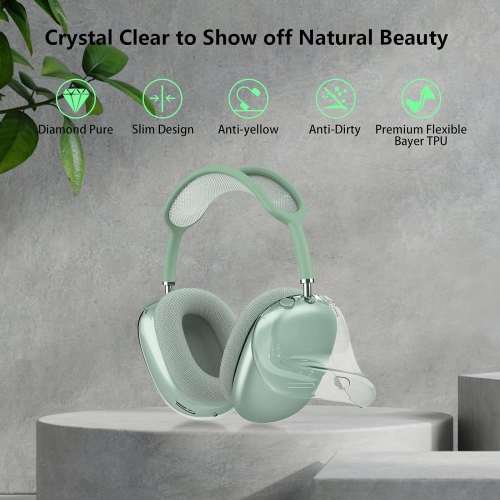 for AirPods Max Case Clear,Shockproof Clear Case for Airpods Max Case Cover,Anti-Scratch Soft TPU Protective