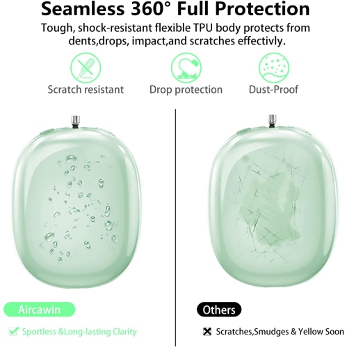 for AirPods Max Case Clear,Shockproof Clear Case for Airpods Max Case Cover,Anti-Scratch Soft TPU Protective