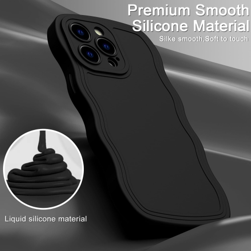 iPhone 14 Pro Case with Enhanced Camera Protection,iPhone 14 Pro Curly Wave Frame Design Soft Silicone Cover